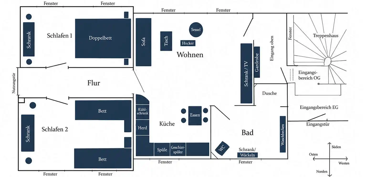 Grundriss der Ferienwohnung